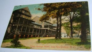 1916 Chrome Spartanburg SC Glenn Springs Hotel Postcard Ghost Town DPO Postmark 5