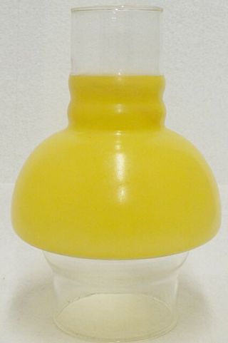 Vintage Clear With Frosted Yellow Glass Lamp Shade