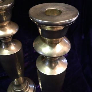 Pair Vintage Heavy Brass Candle Holders Candlesticks 4