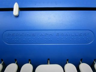 Perkins Brailler / Braille Machine - Writer - Blue & White Model 005373 2