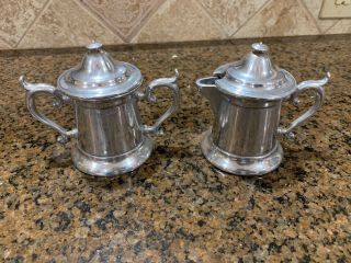 Vintage Wilton Columbia Pa Pewter Sugar And Creamer With Lids
