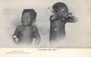 C90/ Black Americana Postcard 08 Vicksburg Mississippi Crying For You Babies 26