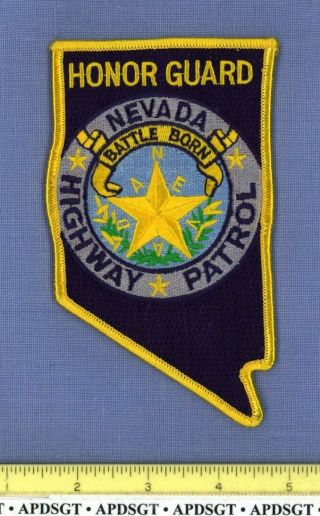 Nevada Highway Patrol Honor Guard Sheriff Police Patch State Shape