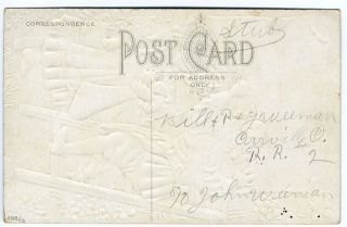 NEPHEW Sending Greetings Postcard 1910 Little Boy & Girl Sign Painting 2