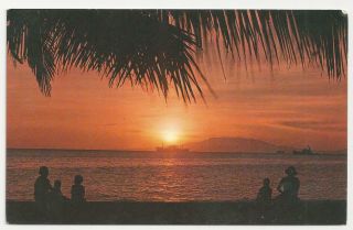 Postcard,  Golden Sunset Of Manila Bay,  Manila,  Philippines