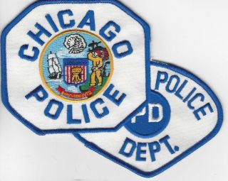 Chicago Police District Pd Commemorative Of Old And Current Patch Royal Border