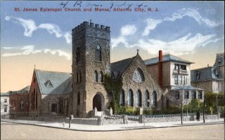 St James Episcopal Church And Manse Atlantic City Jersey Nj C1910