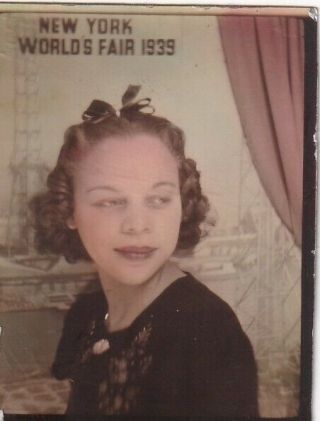 Vintage Photo Booth:pretty African - American Girl,  Tinted,  N.  Y.  World 