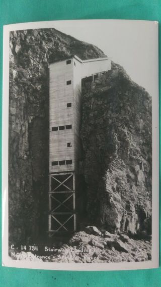 Stairwell Leading To North Entrance,  Sea Lion Caves,  Ore.  Oregon Kodak Postcard
