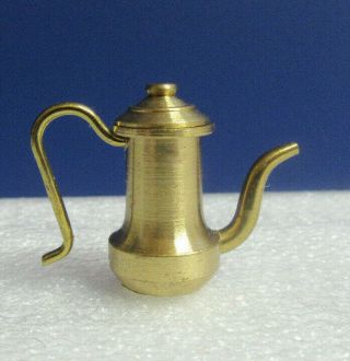 Miniature Metal Brass Coffee Pot With Lid Made In Holland Figurine