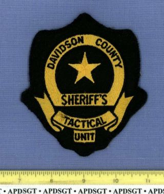 Davidson County Swat (old) Tennessee Sheriff Police Patch Tactical Unit