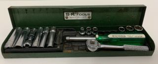 Vintage S - K Tools Ratchet & Socket Set (incomplete) Rare Made In Usa