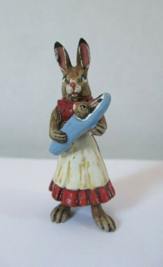 Franz Bergmann Rabbit With A Baby Miniature Austrian Cold Painted Bronze Figure