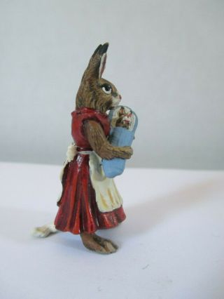 Franz Bergmann Rabbit with a Baby Miniature Austrian Cold Painted Bronze Figure 4