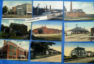 Wadsworth,  Ohio Postcards,  Circa 1912.  9 Each.  Factories,  Town,  Depot,  & More.