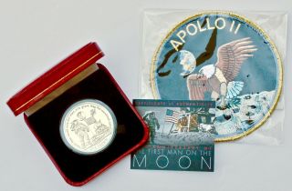2019 Nasa Apollo 11 - 50th Anniversary 1oz Commemorative Silver Proof Coin &
