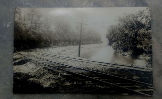 1908 Rp Postcard B & O Railroad Tracks Along The River,  Zelienople,  Pa.