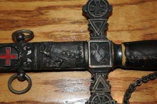 AMES Co Chicopee Mass 1870s Masonic Knights Templar Sword & Scabbard Historical. 2