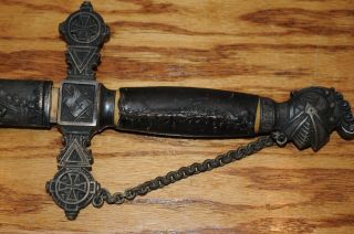 AMES Co Chicopee Mass 1870s Masonic Knights Templar Sword & Scabbard Historical. 6