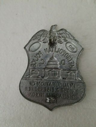 Metropolitan Police commemorative badge inauguration of Eisenhower and Nixon 2