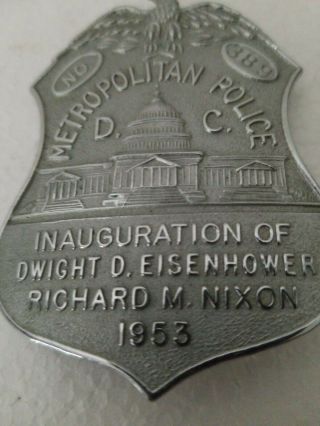 Metropolitan Police commemorative badge inauguration of Eisenhower and Nixon 3