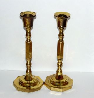 Vintage Brass Candle Holders Candlesticks Pair Set of 2 2