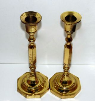 Vintage Brass Candle Holders Candlesticks Pair Set of 2 3