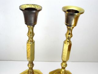 Vintage Brass Candle Holders Candlesticks Pair Set of 2 4