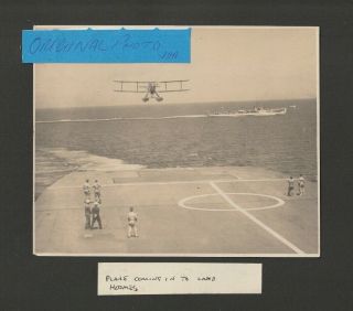 H.  M.  S.  Hermes Planes Coming In To Land,  China,  Hong Kong.  1930 Photograph