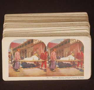 Antique (1905) Russo/japanese War Stereograph Card Set