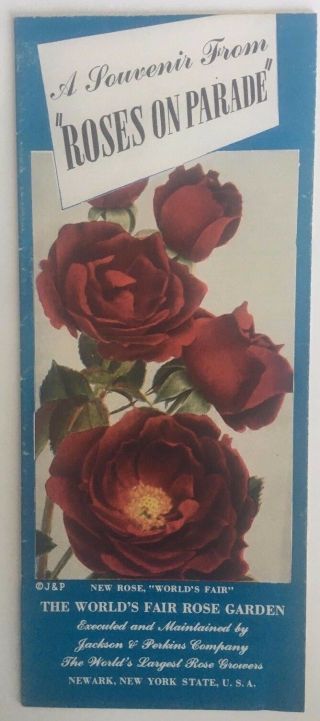 Vintage 1939 York Worlds Fair " Roses On Parade " Color Brochure