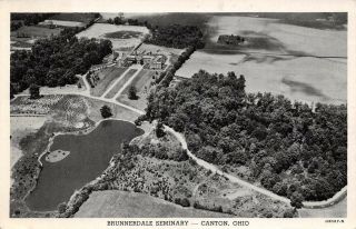 Lps04 Canton Ohio Aerial View Brunnerdale Seminary Postcard Rppc