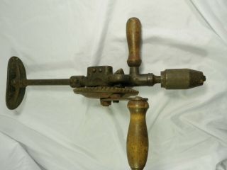 Antique Millers Falls No:120 Breast Drill 2 Speed Hand Powered Crank
