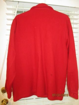 Vintage BSA Boy Scout Red Wool Jacket Shirt - Size Adult L 4