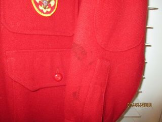 Vintage BSA Boy Scout Red Wool Jacket Shirt - Size Adult L 5