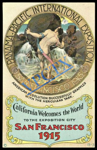 1915 San Francisco Ppie Panama - Pacific Expo Poster Art Postcard 1