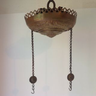 Antique Fancy Brass Hanging Library Oil Lamp Ceiling Motor Part