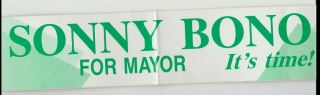 Political Sonny Bono For Mayor Bumper Sticker [