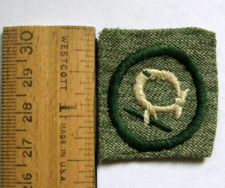 Vintage 1928 - 1933 Girl Scout First Aide Badge Tourniquet Green Grey Medic Square