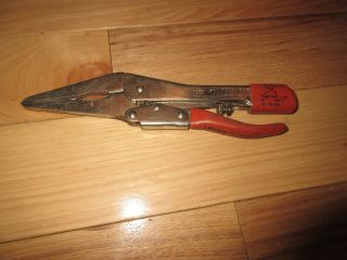 Vintage Leverage Tools Inc Lever Wrench Model L - 8 Locking Pliers W/grips Usa