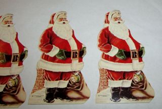 3 Vintage Bank Christmas Club Santa Claus Diecut Ads Ornaments Chicago Illinois 4