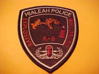 Hialeah Florida K - 9 Explosive Detection Police Patch Shoulder Size
