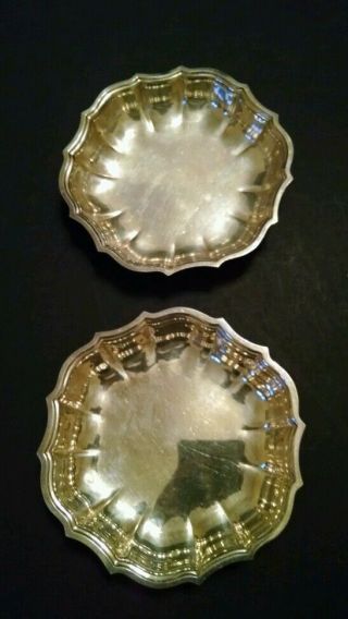 Vintage Set Of 2 International Silver Co.  Chippendale Candy/nut Dishes 6395