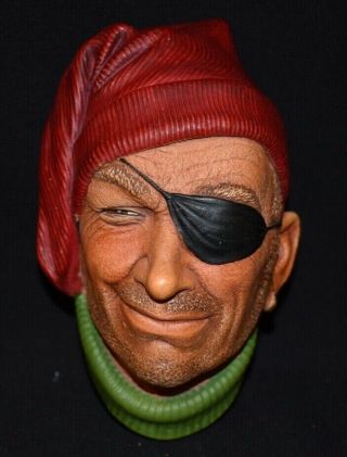 Vintage Bossons Smuggler No.  32 Head Chalkware With Marked Box