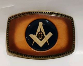 Vintage Masonic Freemasons Belt Buckle Bb - 317 Alumaline 4108 Rare