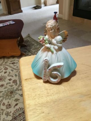 Vintage Josef Originals Sweet 16th Birthday Angel Ceramic Figurine With Tag