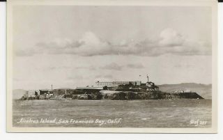 Alcatraz Island San Francisco Bay California,  Real Photo Postcard