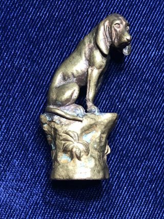 Antique Bronze Figural Bloodhound Wax Seal Stamp Dog