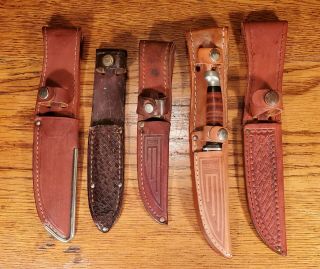 5 Case Xx Knife Sheaths - Assorted Leather