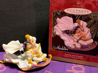 Hallmark Keepsake Ornament Mib Dated 1997 Jasmine And Aladdin - Disney 